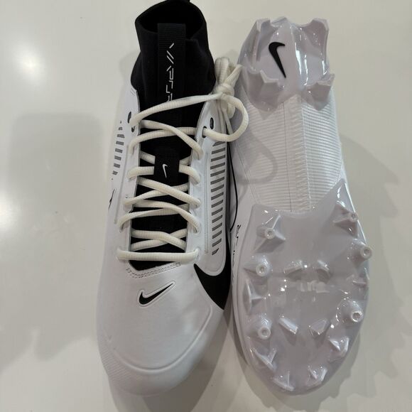 NIKE Vapor Edge Pro 360 2 Carbon FF Football Cleats Mens 11.5 White Black Team